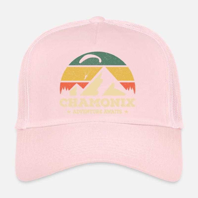 Chamonix Adventure Awaits Paragliding Born To Fly Trucker Cap