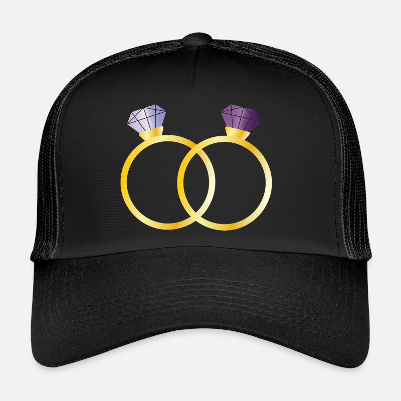 Zwei Ringe mit violetten Diamanten Trucker Cap