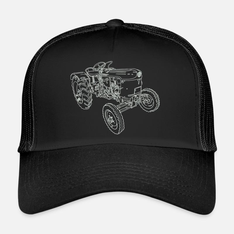 Oldtimer Traktor - Trucker Cap - Schwarz/Schwarz