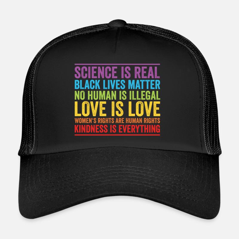 Science is Real Black Lives Matter - Trucker Cap - Schwarz/Schwarz