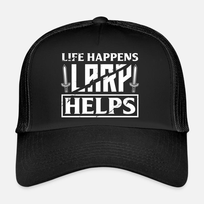 Live-Action-Rollenspiel Funny Life Happens Larp - Trucker Cap - Schwarz/Schwarz