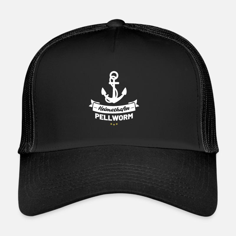 Heimathafen Pellworm - Trucker Cap - Schwarz/Schwarz