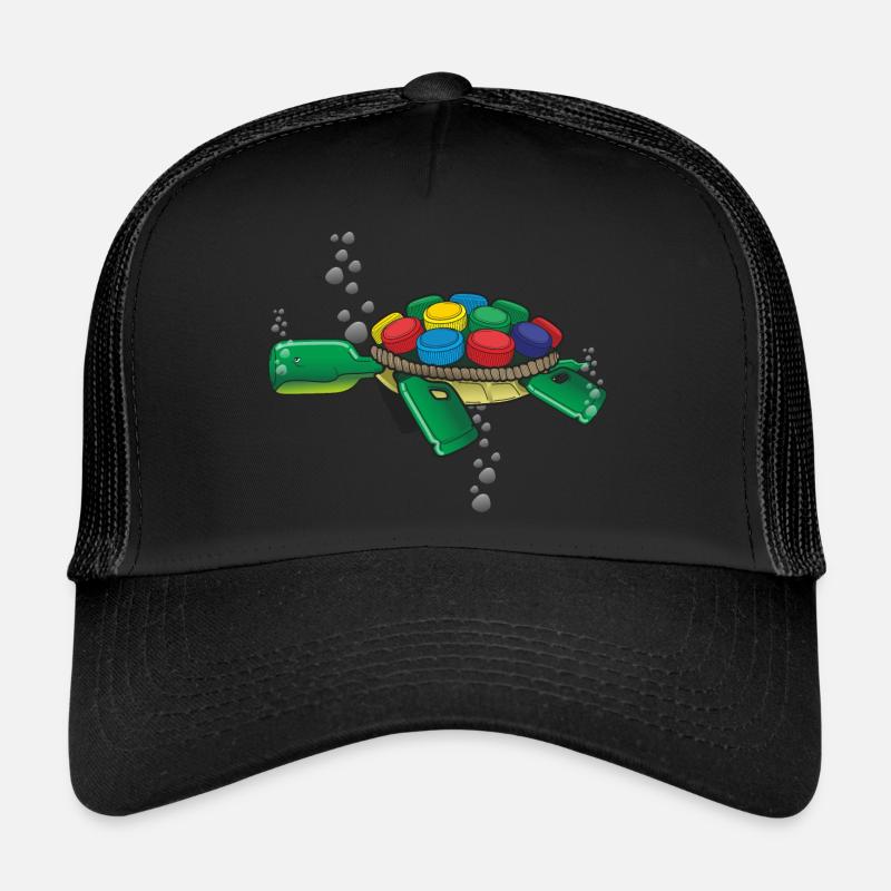 turtle and plastic Trucker Cap