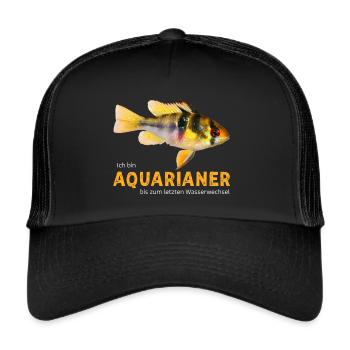 Ich bin Aquarianer... - Trucker Cap - Schwarz/Schwarz - Vorne