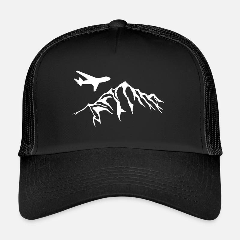 Flugzeug über den Bergen Trucker Cap