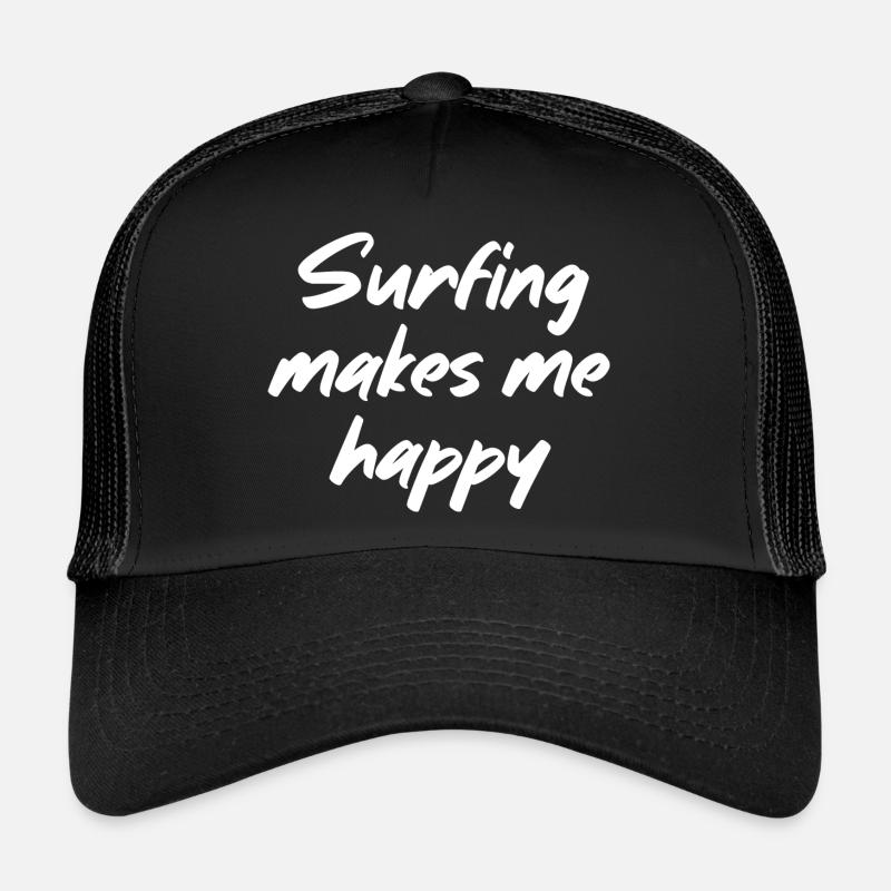 Surfer me rend heureux - Casquette trucker  - noir/noir