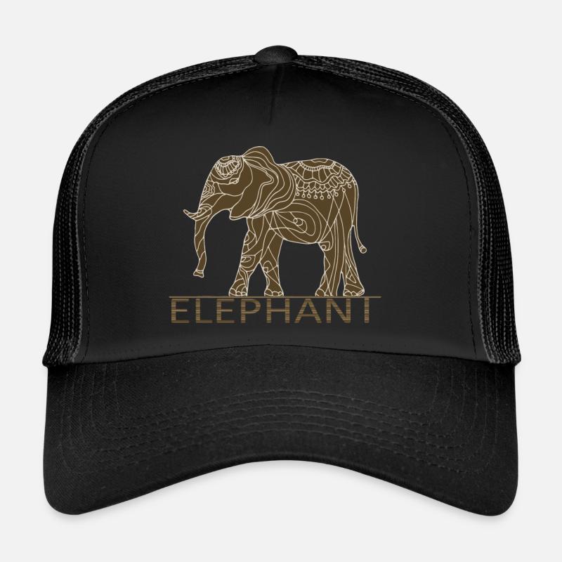 Elefant - Trucker Cap - Schwarz/Schwarz