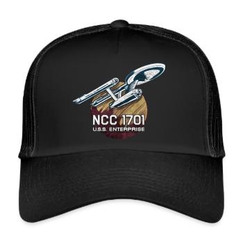 Star Trek The Original Series NCC-1701 Enterprise - Trucker Cap - Schwarz/Schwarz - Vorne
