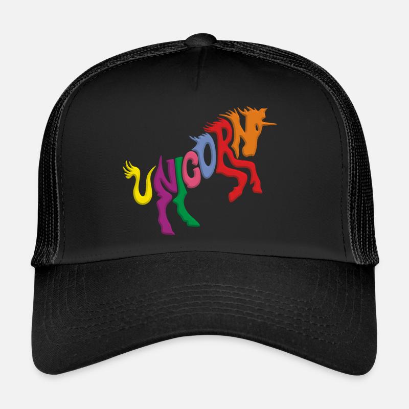 Licorne - Casquette trucker  - noir/noir