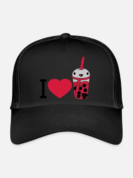 J’adore le thé à bulles - Casquette trucker  - noir/noir - Devant