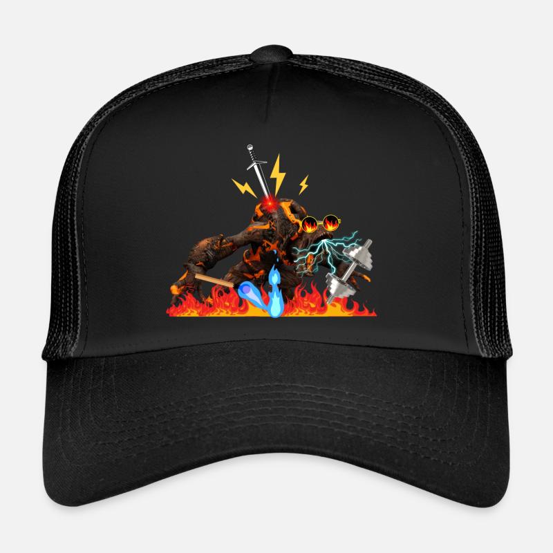 Hantelmonster - Trucker Cap - Schwarz/Schwarz