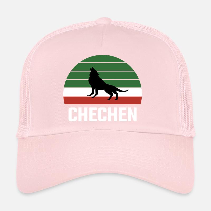Chechnya Chechen Tschetschenien Borz Wolf Flagge Trucker Cap