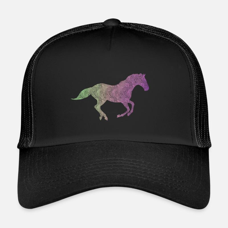 Pferd - Trucker Cap - Schwarz/Schwarz