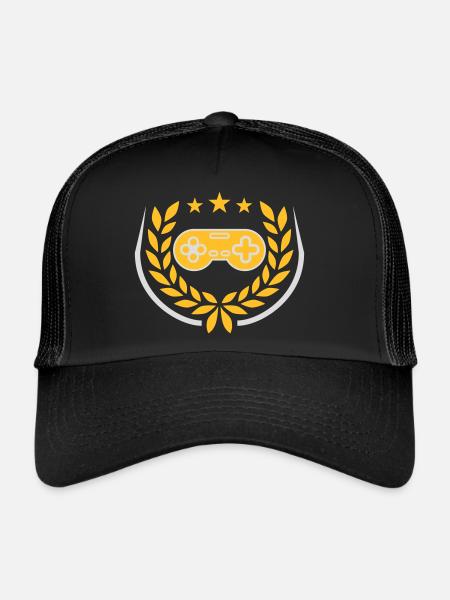 Laurel Wreath Retro Gamer Controller - Casquette trucker  - noir/noir - Devant