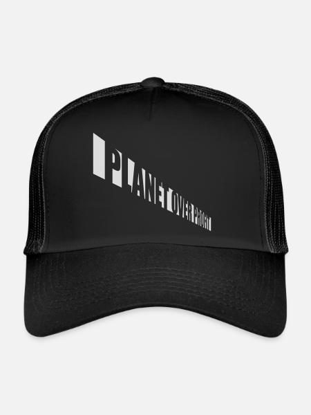 Planète sur le devis de profit - Casquette trucker  - noir/noir - Devant
