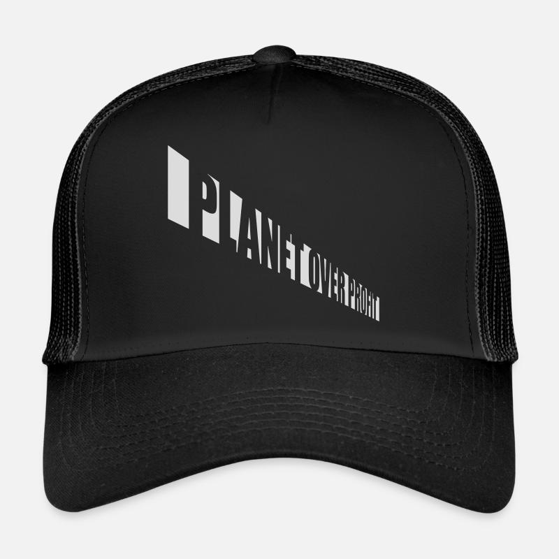 planet over profit quote Trucker Cap