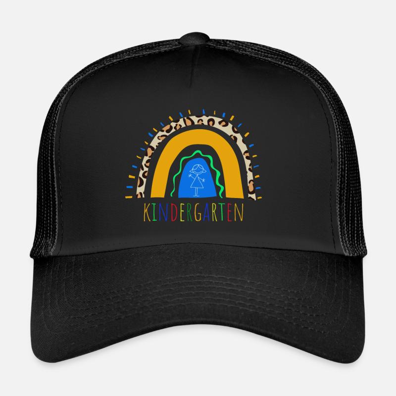 Kindergarten Leopard Rainbow Trucker Cap