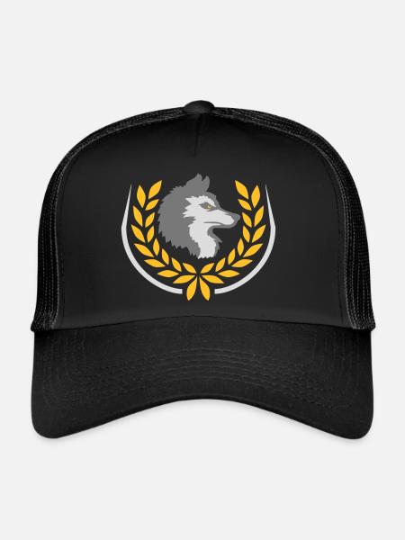 Laurel Wreath Bad Wolf Logo - Trucker Cap - black/black - Front