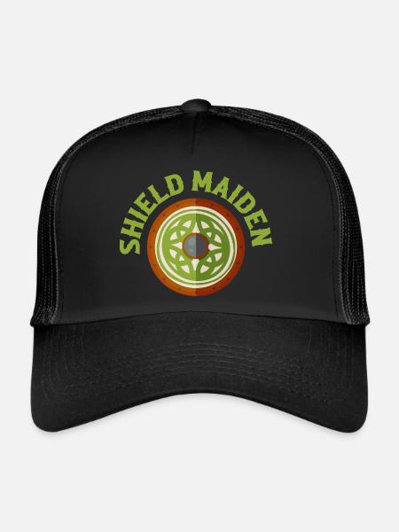 Shield Maiden Viking Norse - Trucker Cap - Schwarz/Schwarz - Vorne