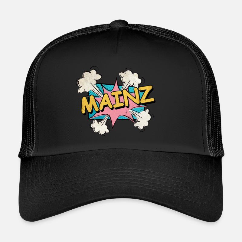 Mainz Germany City Font Pop Art Comic Trucker Cap
