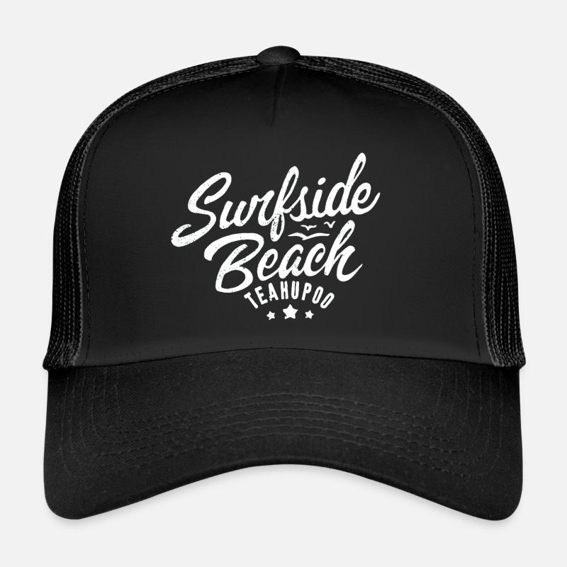 Surfside beach Teahupoo - Casquette trucker  - noir/noir