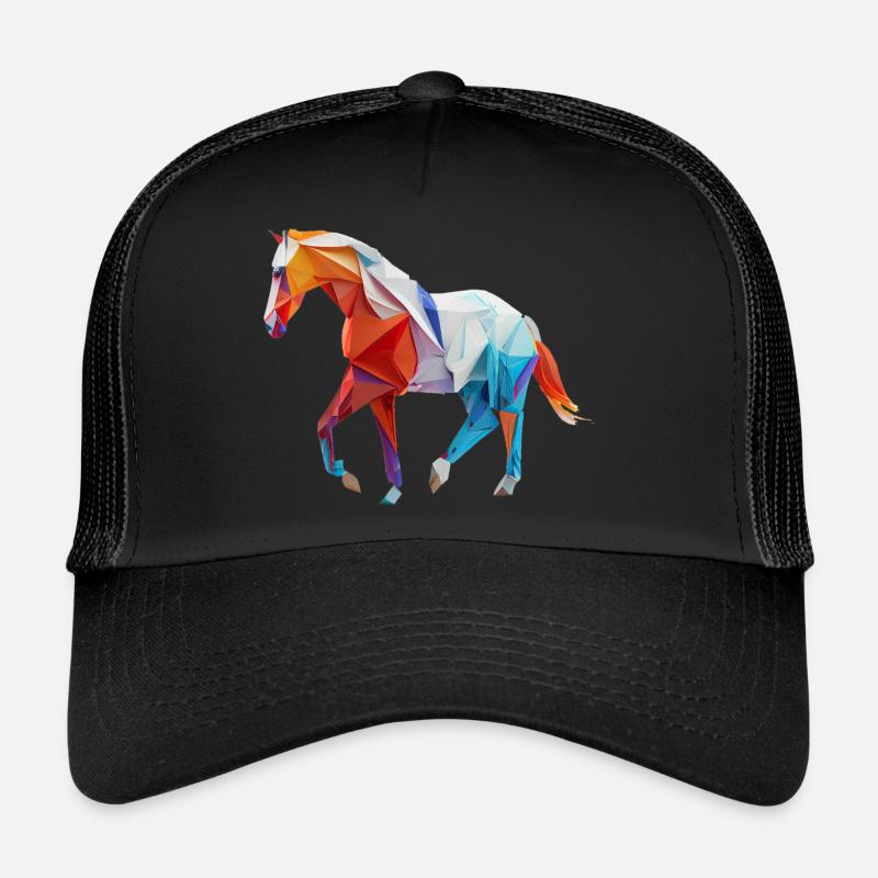 Origami Geometrie Pferd bunt modern arty Trucker Cap