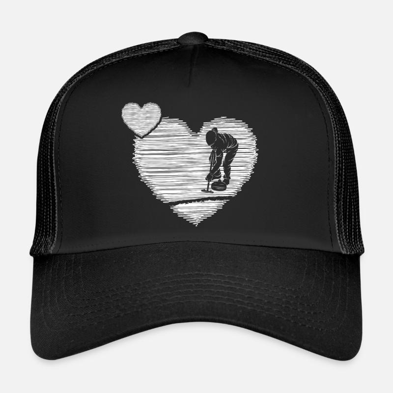 curling eisstockschießen curlingstein curlingsport - Trucker Cap - Schwarz/Schwarz
