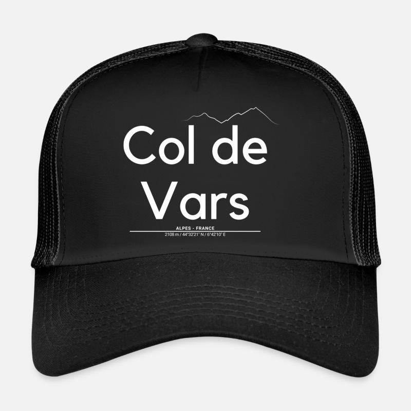 Col de Vars - Noir - Souvenir - Casquette trucker  - noir/noir