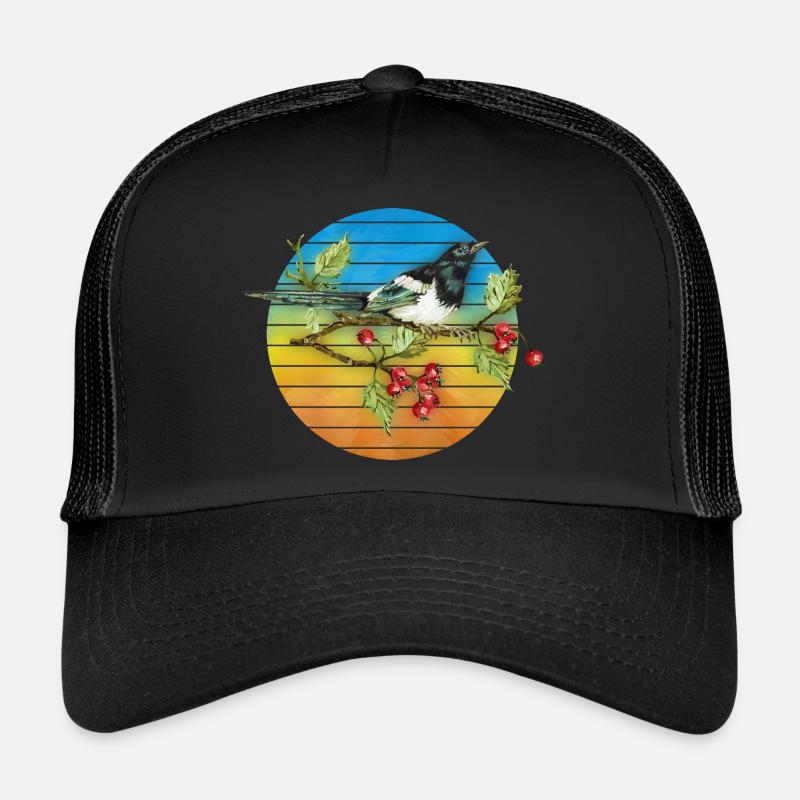 Oiseau coloré - Casquette trucker  - noir/noir