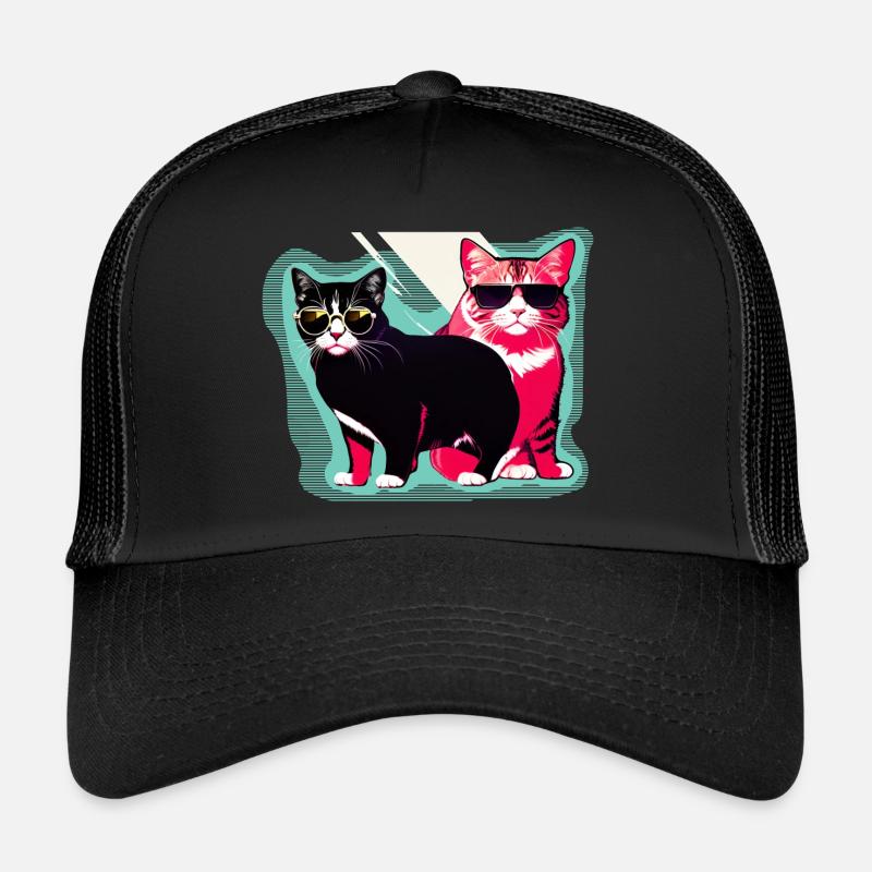 cool cats - Trucker Cap - Schwarz/Schwarz