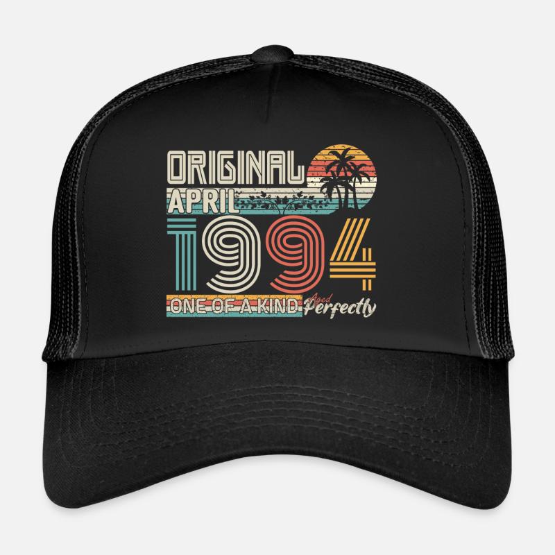 April 1994 Jubiläum April 1994 Geschenk 1994 - Trucker Cap - Schwarz/Schwarz