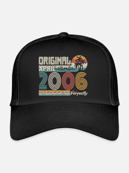 Avril 2006 anniversaire April 2006 cadeau 2006 - Casquette trucker  - noir/noir - Devant