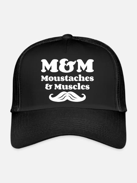 M&M (Moustaches & Muscles) - Casquette trucker  - noir/noir - Devant