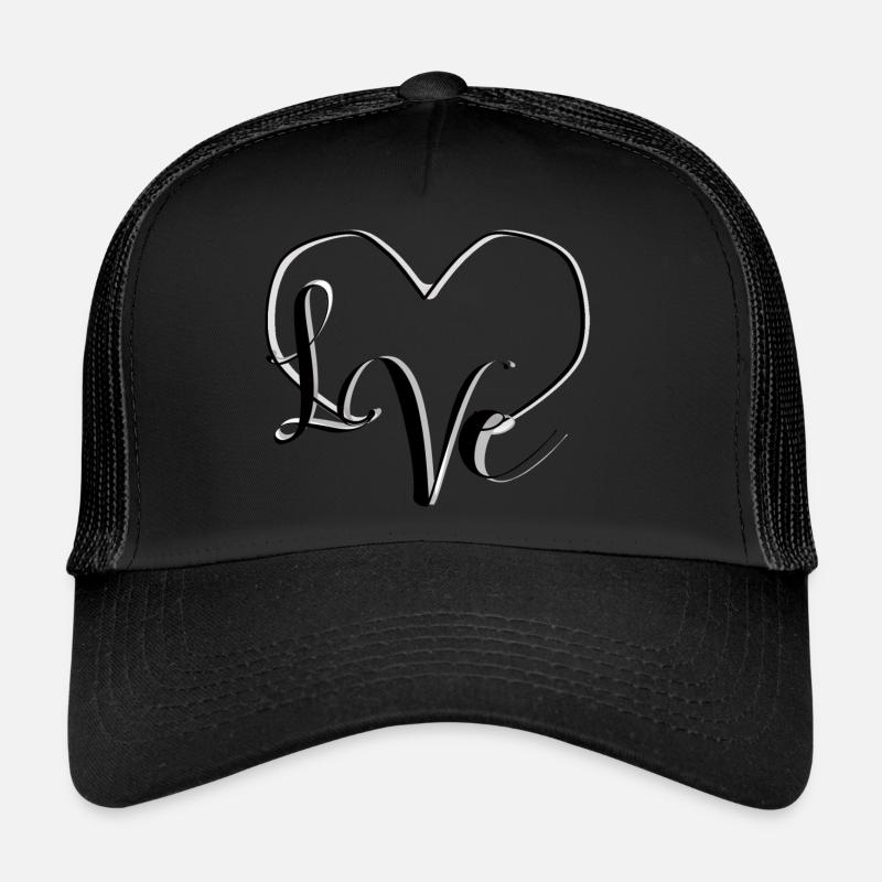 L♡VE - BlackNWhite Trucker Cap