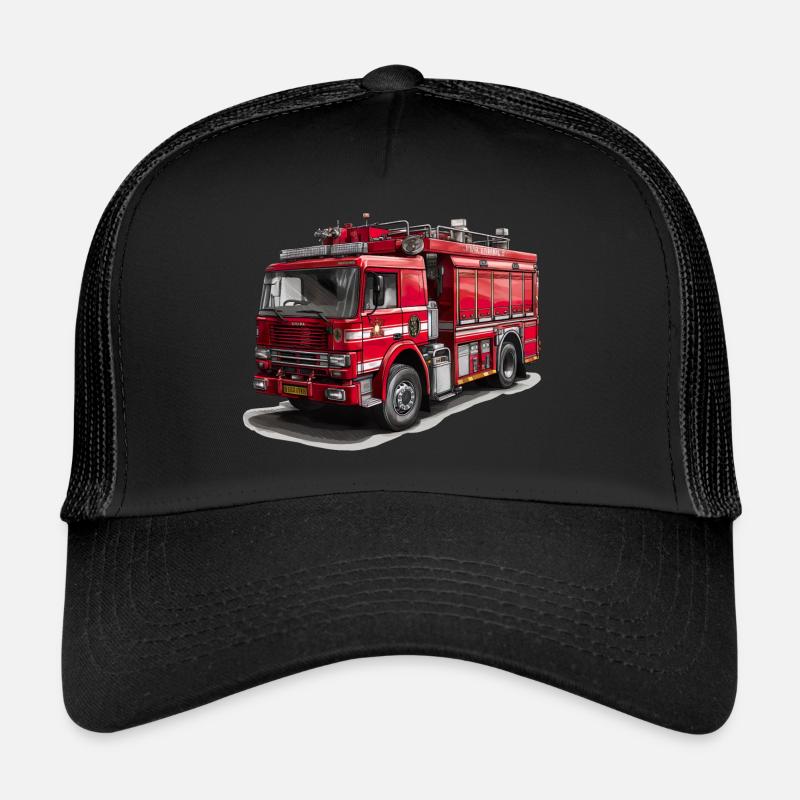 Fighting fires with the fire truck Trucker Cap