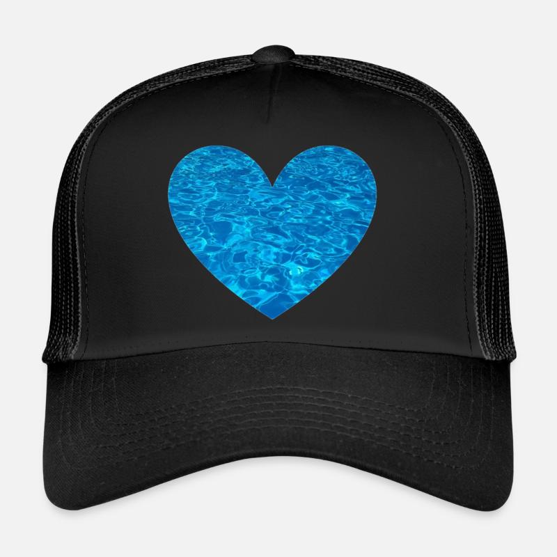 Wasserherz - Trucker Cap - Schwarz/Schwarz