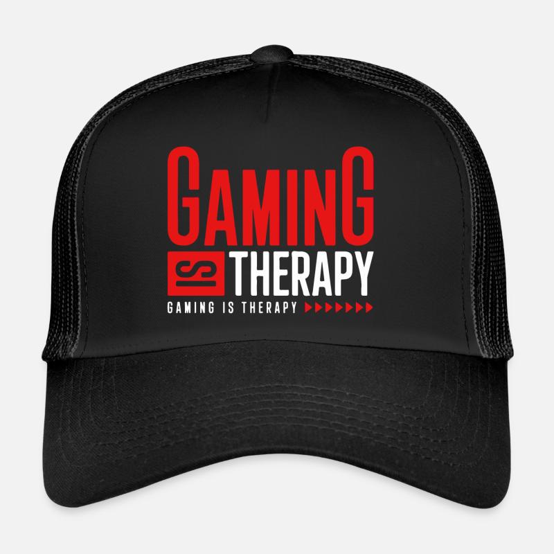GAMING IST THERAPIE - Trucker Cap - Schwarz/Schwarz