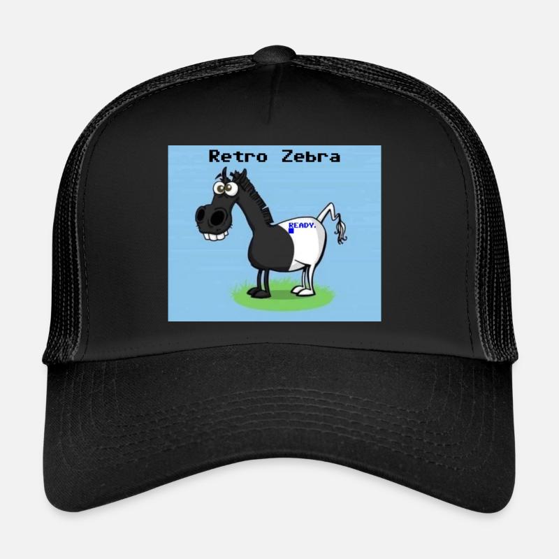 Retro Zebra - Trucker Cap - Schwarz/Schwarz