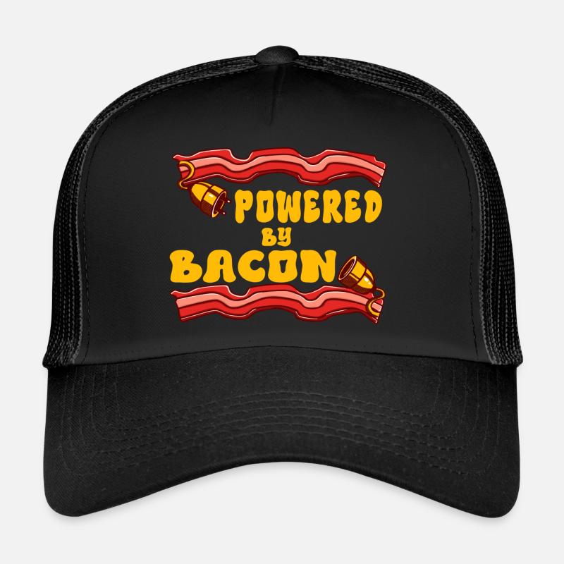 Powered by Bacon Funny Bacon Lover Trucker Cap