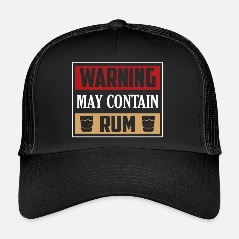 Avertissement peut contenir de l’alcool au rhum Casquette trucker 