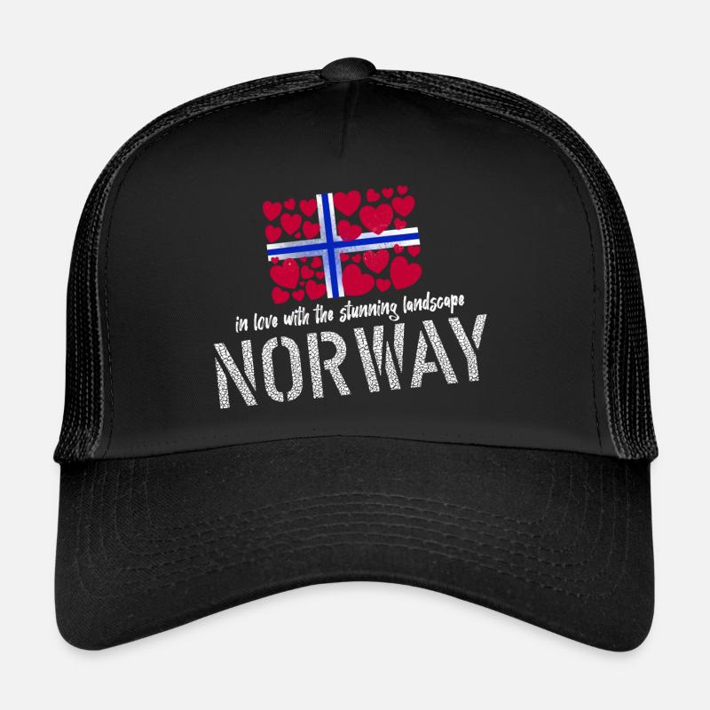 Norway norge - Trucker Cap - Schwarz/Schwarz