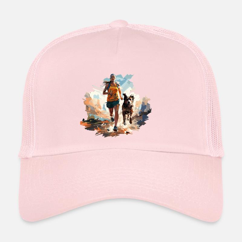 Coureur génial avec conception de polygone de chien Casquette trucker 