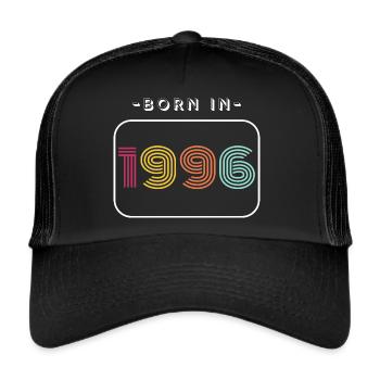 Jahrgang Geburtsdatum 1996 - Trucker Cap - Schwarz/Schwarz - Vorne