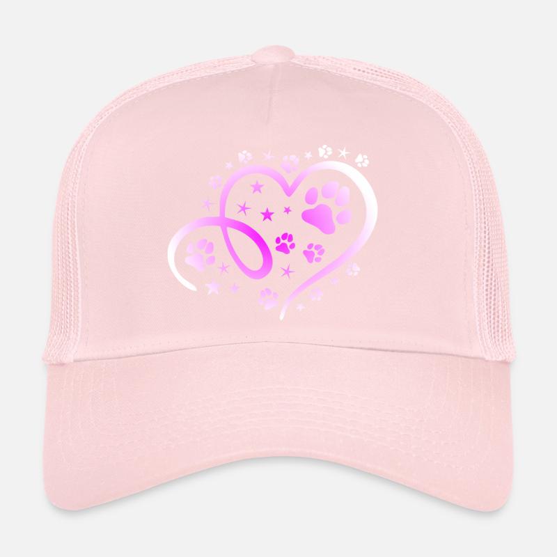 Herz mit Pfötchen und Sternen Trucker Cap