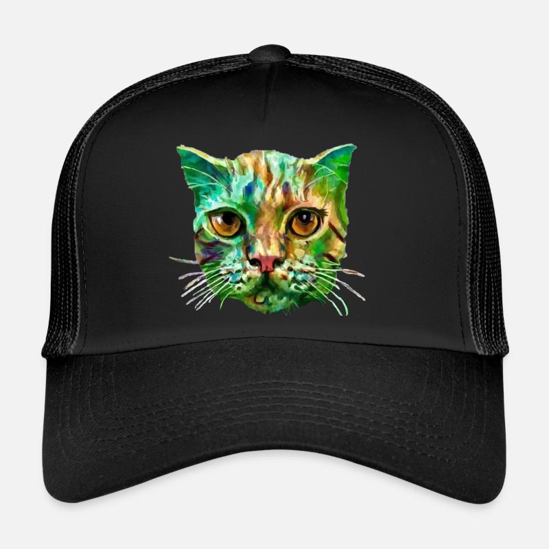 Chat coloré Casquette trucker 
