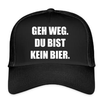 Bier Saufen Party Feiern Mallorca Spruch Sprüche - Trucker Cap - Schwarz/Schwarz - Vorne