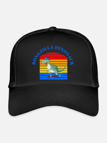 « Fanny of Bongzilla : Déterrez le plaisir des dinosaures ! » 🦕 - Casquette trucker  - noir/noir - Devant