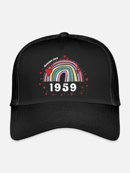 Mignon arc-en-ciel génial 1959 - 64e anniversaire w / - Casquette trucker  - noir/noir - Devant