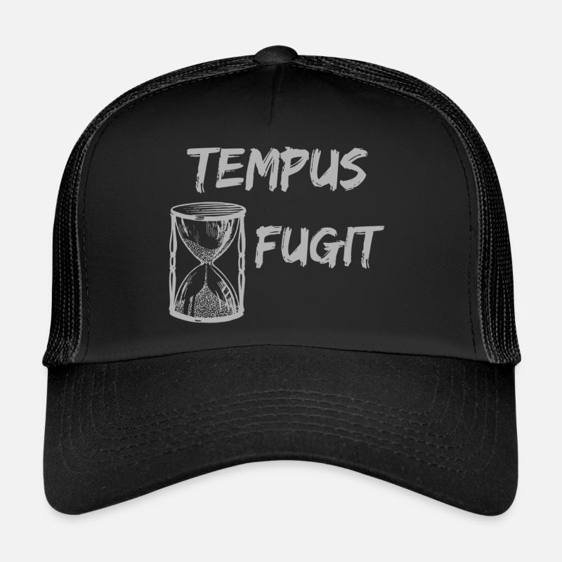 Tempus fugit - Trucker Cap - Schwarz/Schwarz