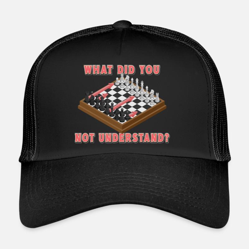 Qu’est-ce que vous n’avez pas compris ? Coups d’échecs - Casquette trucker  - noir/noir